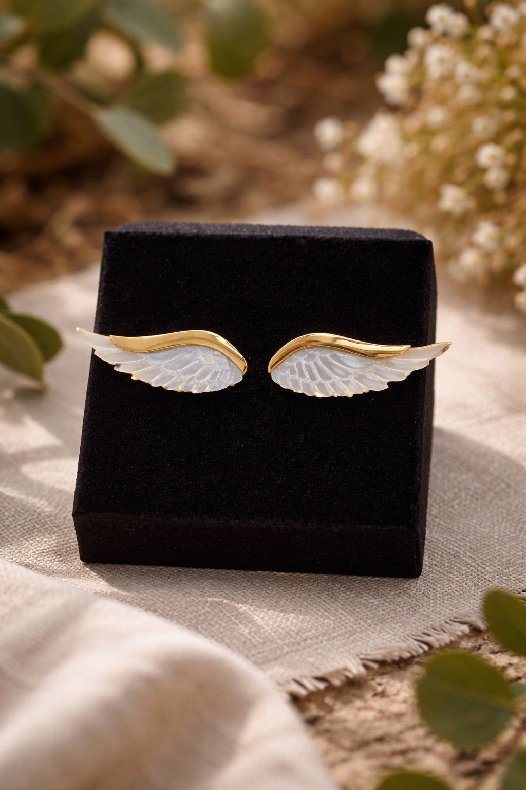 Angel Wings - Pearl Studs