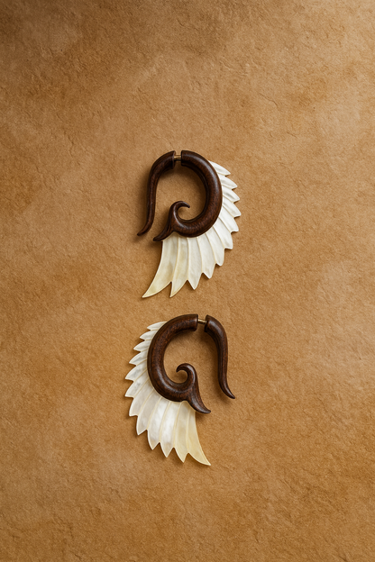 Winged Spiral Earrings